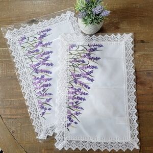 Justina Claine England Lavender Fields Embroidered Needlepoint Celtic Placemats